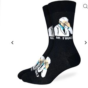 Men's Dr. Fauci Facepalm Socks Black Crew Socks
